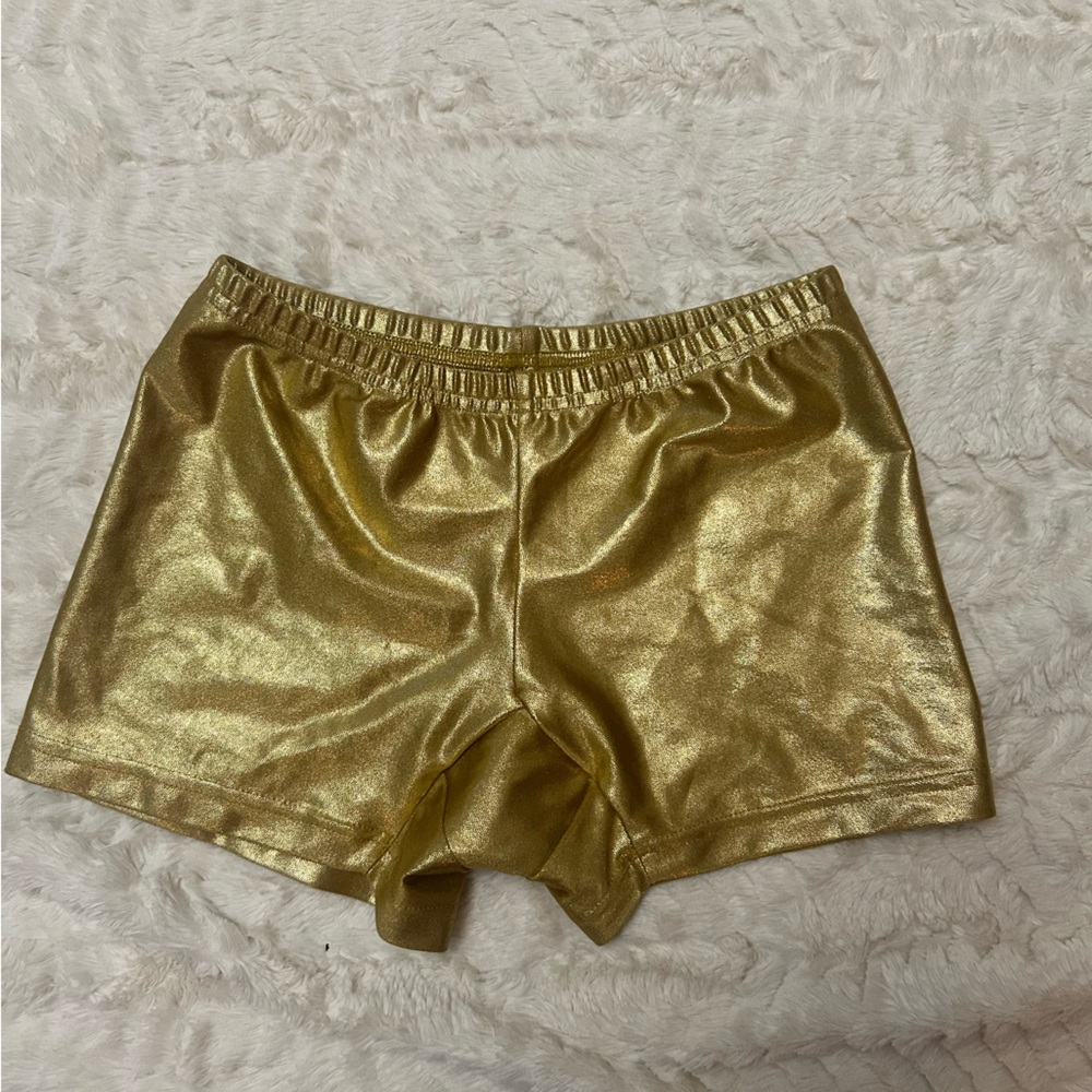 Team Leader Metallic Gold Cheer Dance Bloomers | Women’s Adult Small
